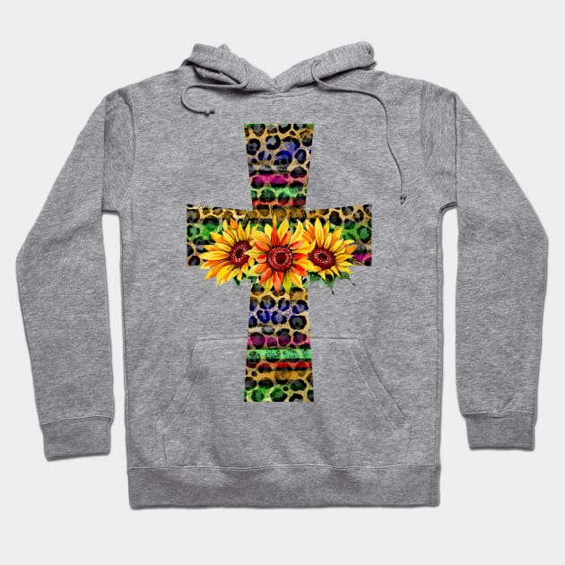 Serape Leopard Cross Png Hoodie by Satic